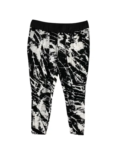 Pre-owned Helmut Lang Marble-print Trousers In Black