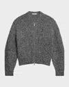 Helmut Lang Marled Zip-front Sweater In Gray