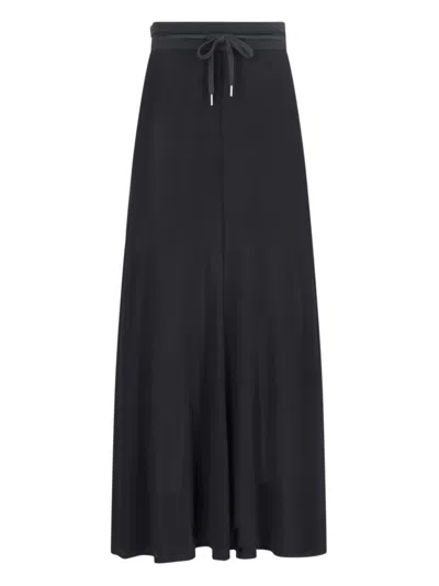 HELMUT LANG HELMUT LANG MAXI SEMI-SHEER SKIRT – BLACK