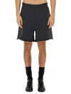 Helmut Lang Cotton Shorts With Back Pockets And Elastic Waistband In Black