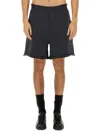 Helmut Lang Cotton Shorts With Back Pockets And Elastic Waistband In Black