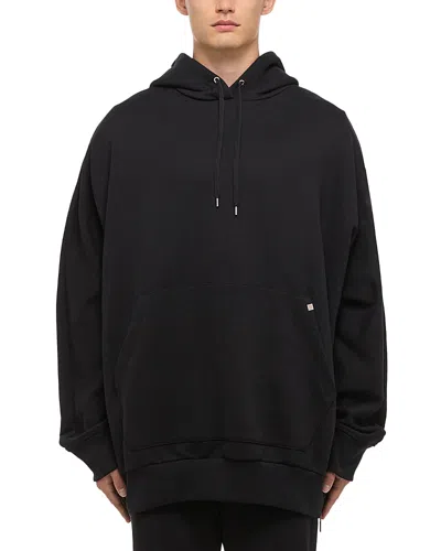 Helmut Lang Relaxed Fit Hoodie With Drawstring Hood And Kangaroo Pocket In Black