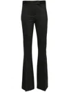 Helmut Lang Mélange-effect Mid-rise Flared Trousers In Grau