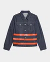 Helmut Lang Zip Trucker Jacket In Raw Indgo