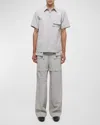 Helmut Lang Short Sleeve Layered Pocket Shirt In Stone