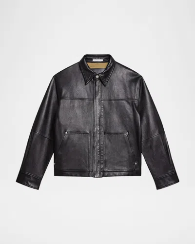 HELMUT LANG MEN & APOS;S BONDED LEATHER SNAP-FRONT JACKET