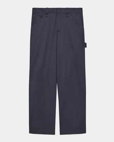 Helmut Lang Men & Apos;s Flat-front Cotton Five-pocket Chino Pants In Blue