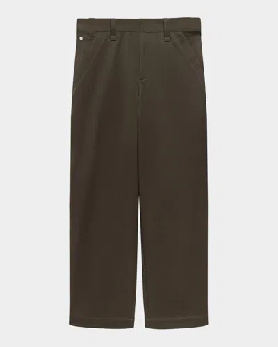 Helmut Lang Men & Apos;s Flat-front Cotton Five-pocket Chino Pants In Dark Moss