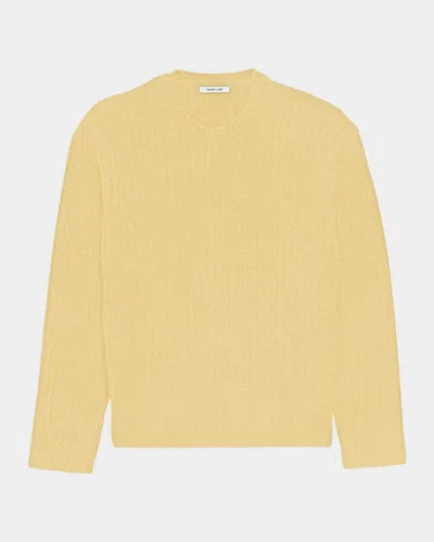 Helmut Lang Men & Apos;s Rib-knit Wool Sweater In Yellow