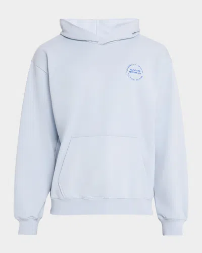 Helmut Lang Men & Apos;s Stamp Logo Cotton Terry Hoodie In Blue