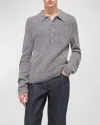 Helmut Lang Men's Apex Brushed Knit Polo Shirt In Lt Heather Grey