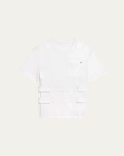 Helmut Lang Men's Armor Grip-strap Crewneck T-shirt In White