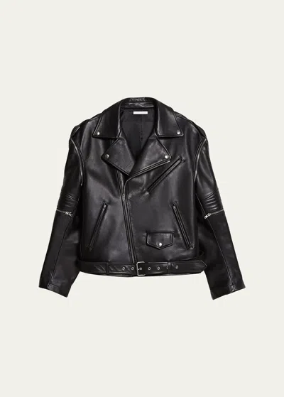 Helmut Lang Men's Astro Leather Biker Jacket In Black