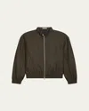 Helmut Lang Men's Belted Wool-blend Bomber Jacket In Green