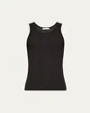Helmut Lang Men's Black Soft Cotton Rib Tank Top In Blk