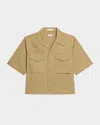 Helmut Lang Boxy Field Shirt In Warm Khaki