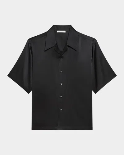 Helmut Lang Logo-embroidered Short-sleeve Shirt In Black