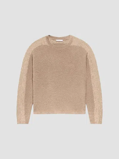 Helmut Lang Men's Brush Stripe Wool Crewneck Sweater In Oatmeal
