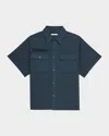 Helmut Lang Gd Uniform Short Sleeve Stretch Twill Button Up Shirt