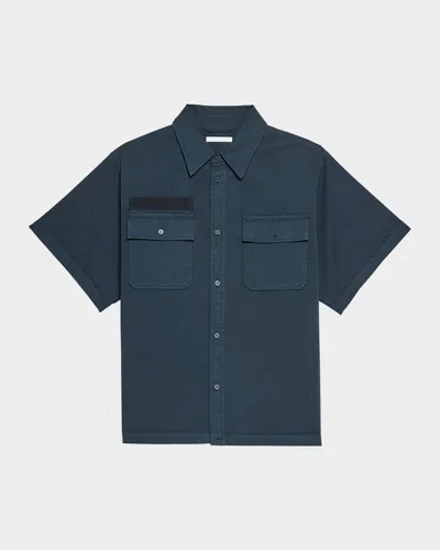 HELMUT LANG MEN'S BUTTON-DOWN UNIFORM SHIRT