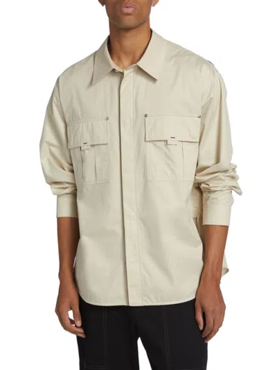 Helmut Lang Men's Cargo Vented Button Down Shirt In Satellite