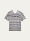 Helmut Lang Men's Check T-shirt With Embroidered Logo In Mndgchkblk