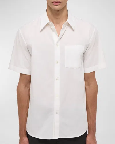 Helmut Lang Classic Cotton Relaxed Fit Button Down Shirt In White