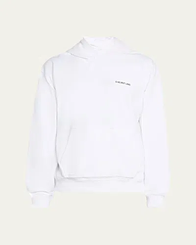 Helmut Lang Plastic Compact Cotton Graphic Hoodie In White
