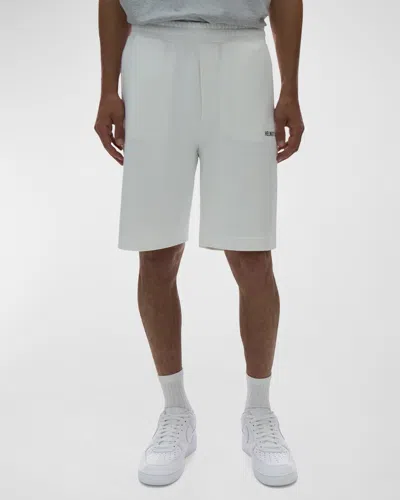 Helmut Lang Men's Core Logo Terry Sweat Shorts In White