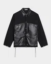 Helmut Lang Men's Cotton And Leather Hunting Jacket In Blk