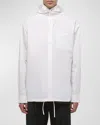 Helmut Lang Men's Cotton Hoodie Shirt In White