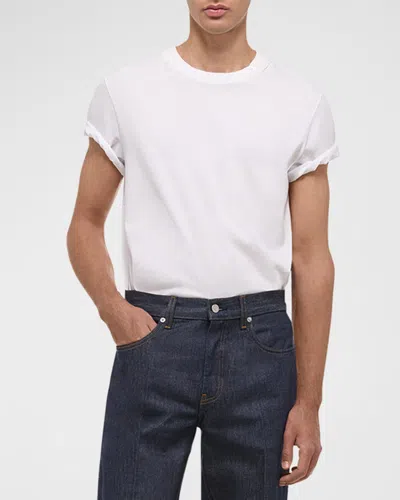 Helmut Lang Men's Cotton Strap T-shirt In White
