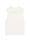 Helmut Lang Sleeveless Crushed Knit Top In Ivory