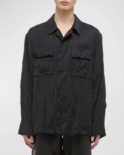 Helmut Lang Men's Crushed 2-pocket Jacket In Black