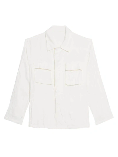 Helmut Lang Men's Crushed Relaxed-fit Shirt Jacket In Ivory