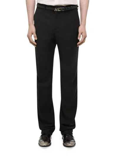 HELMUT LANG MEN'S CURVE CAR WOOL TROUSERS