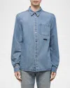 Helmut Lang Curved Classic Denim Shirt In Tinted Mid
