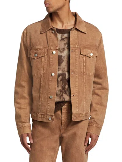 Helmut Lang Buttoned-up Denim Jacket In Rust