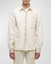 Helmut Lang Off-white Painted Denim Shirt In Ecru Painter