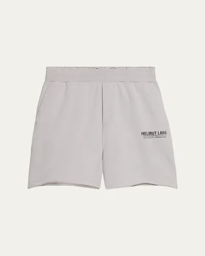 Helmut Lang Men's Distressed Terry Shorts In Grey