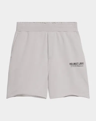 Helmut Lang Men's Distressed Terry Shorts In Gray
