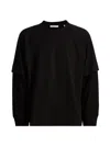 Helmut Lang Double Layer Waffle Stitch Top In Black