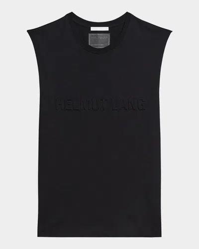 Helmut Lang Men's Embossed Cotton Tank Top In Black