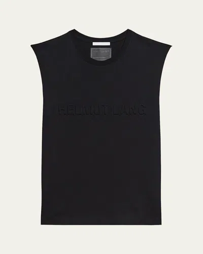 Helmut Lang Men's Embossed Cotton Tank Top In Black