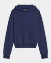 Helmut Lang Men's Embossed Studio Hoodie In Indigo