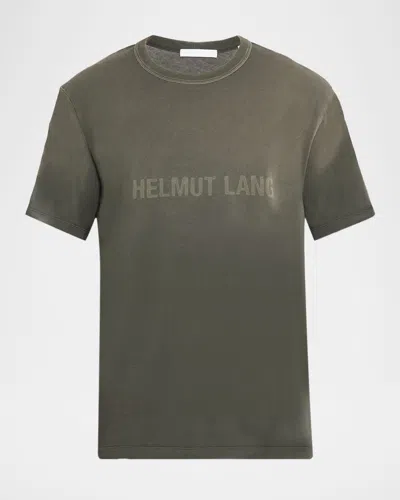 Helmut Lang Men's Faded Logo Print T-shirt In Green
