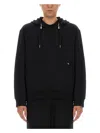 Helmut Lang Hoodie With Drawstring Hood And Kangaroo Pocket In Black