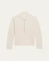 Helmut Lang Long Sleeve Sweater Zip Polo Ivory In Neutral