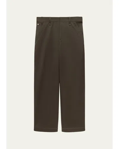 Helmut Lang Men's Flat-front Cotton Five-pocket Chino Pants In Dark Moss