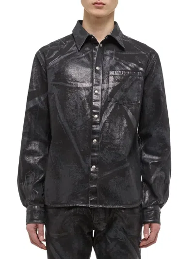 Helmut Lang Men's Foil Shirt Jacket In Black